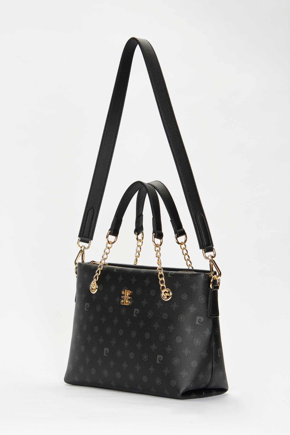 Schwarze Monogramm Damen-Umhängetasche 05Po22Y1561
