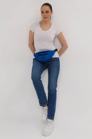 Unisex Blue 2-Compartment Shoulder And Waist Bag