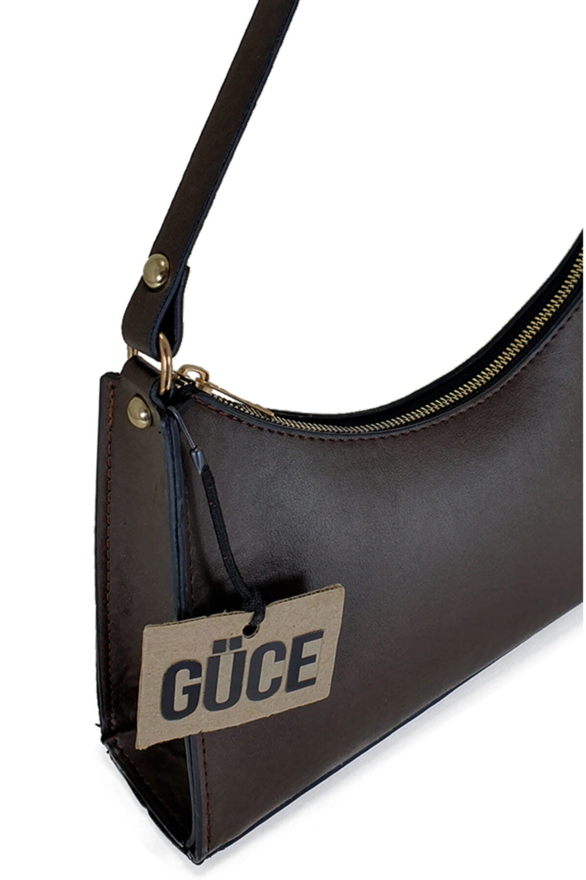 Bitter Dunkelbraun Baguette Baguette Hand- und Schultertasche Gc009009