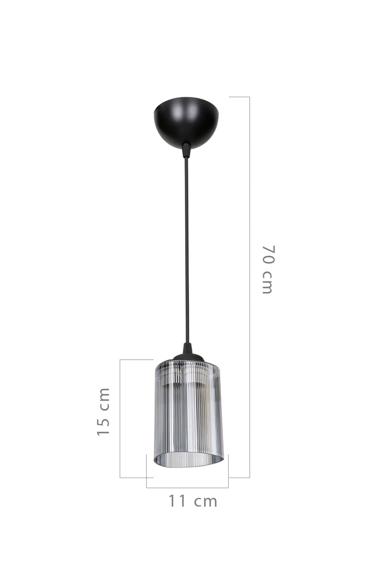 Smoked Optical Promo Pendant Lamp - Glass With Double Bulb Look