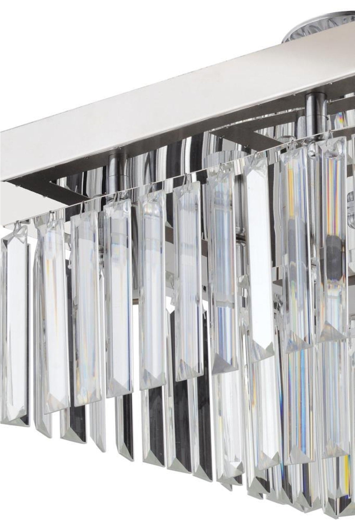 Yasemin quadratischer Kronleuchter aus silbernem Kristallstein