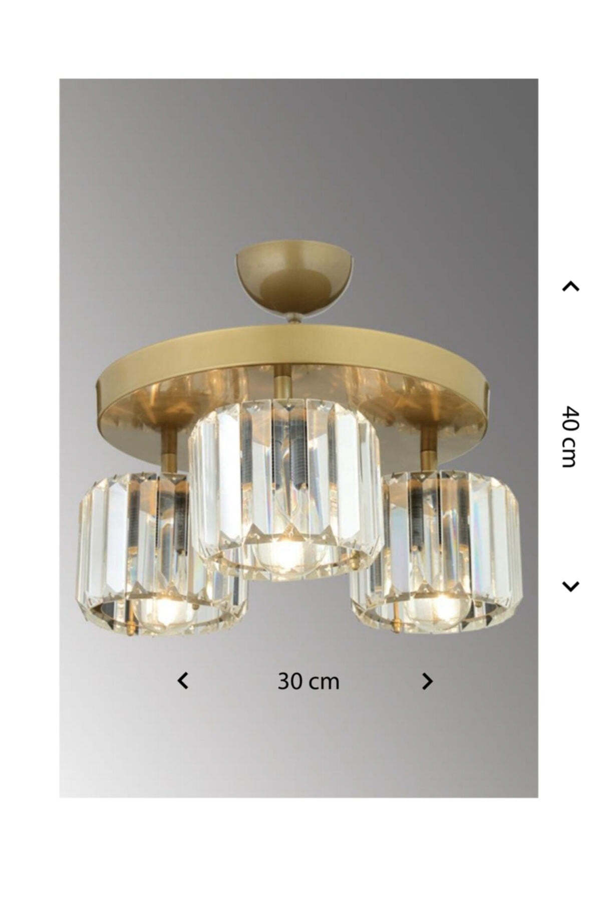 Lara 3-Piece Antique Yuv.Y-10 Crystal Stone Chandelier