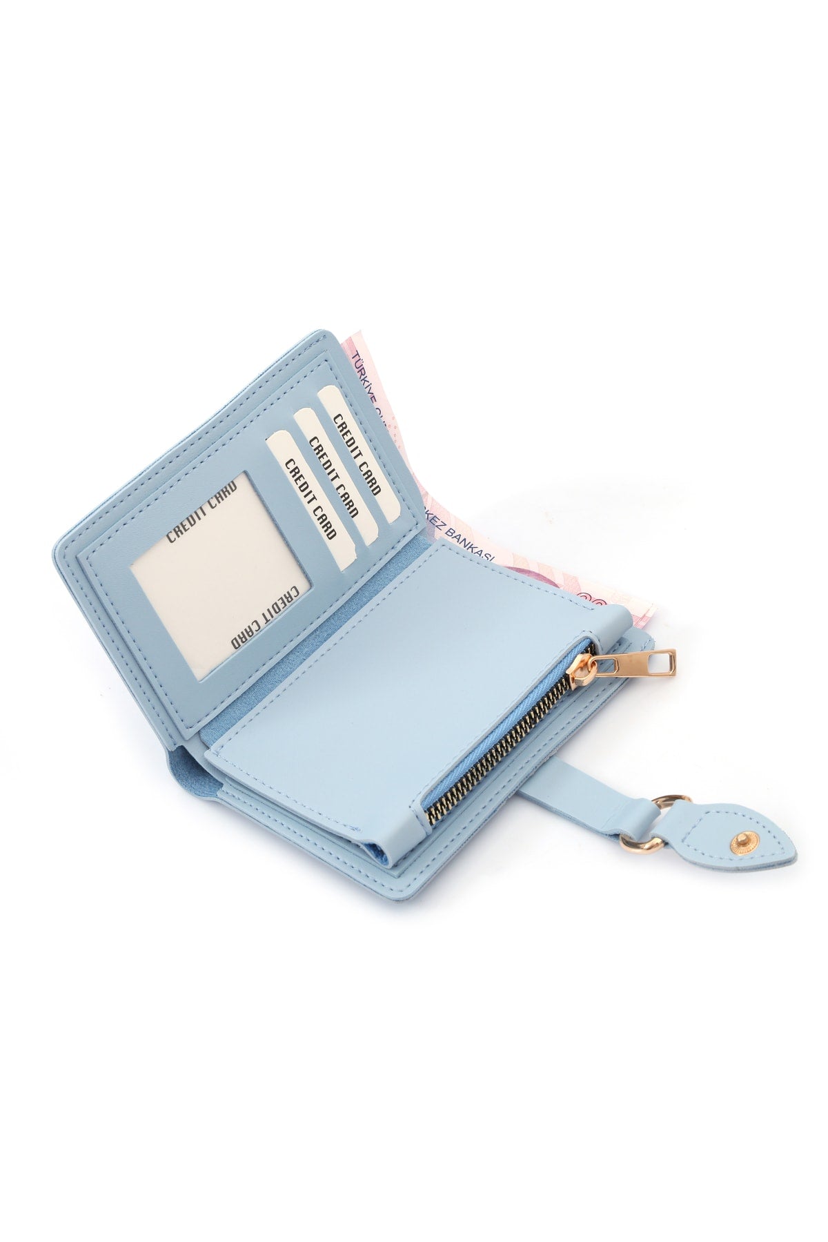 Damen Geldbörse Babyblau Geldbörse Accessoire