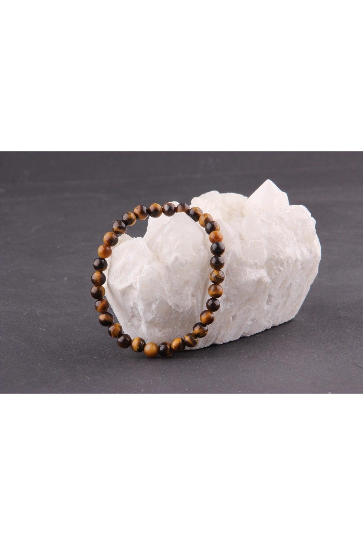 Certified Tiger Eye Natural Stone Bracelet 6 Mm - B829 - Swordslife