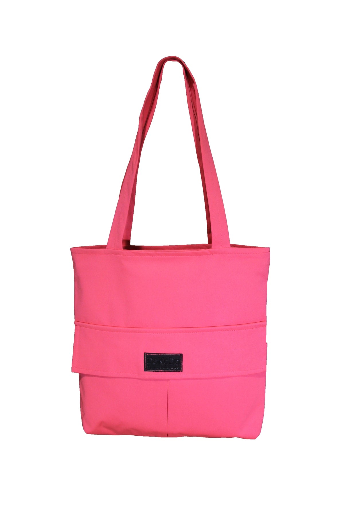 Hellrosa Tasche für Damen mit Reißverschluss, Hand- und Schultertasche aus Canvas
