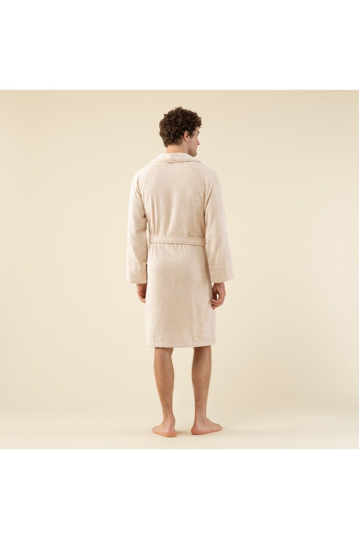 Solid Unisex Bathrobe Beige - Swordslife