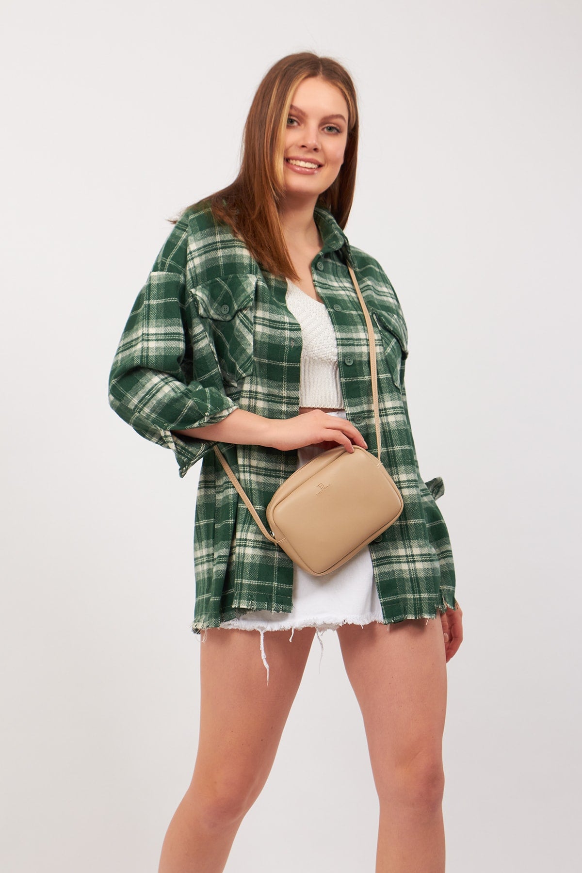 Damen Original Mini Urban Crossbody mit Reißverschluss und verstellbarem Riemen, Modell Hand-, Arm- und Schultertasche