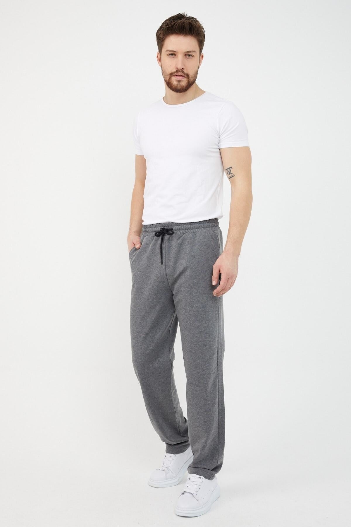 Men'S Anthracite Straight Leg Comfort Cut Sweatpants
