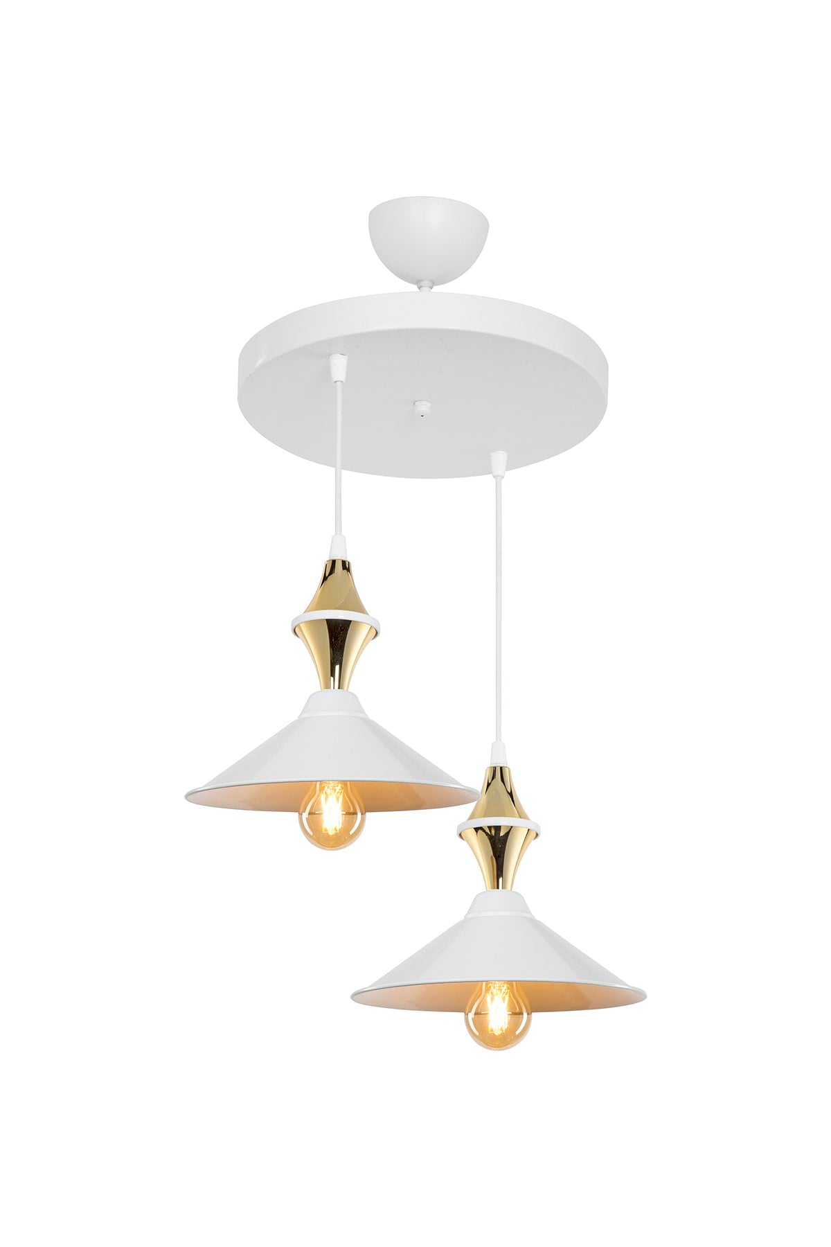 Maya Tile White/Gold Double Dining Room Living Room Hall Kitchen Chandelier