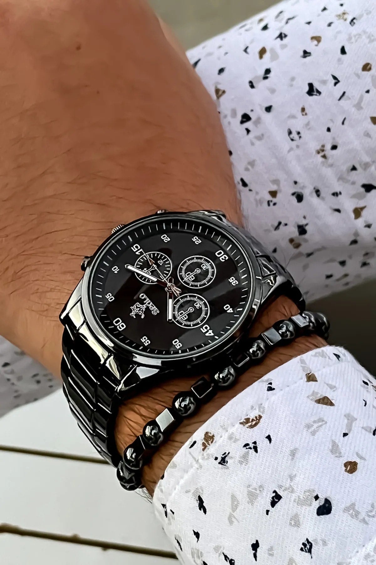 Steel Waterproof Men'S Wristwatch