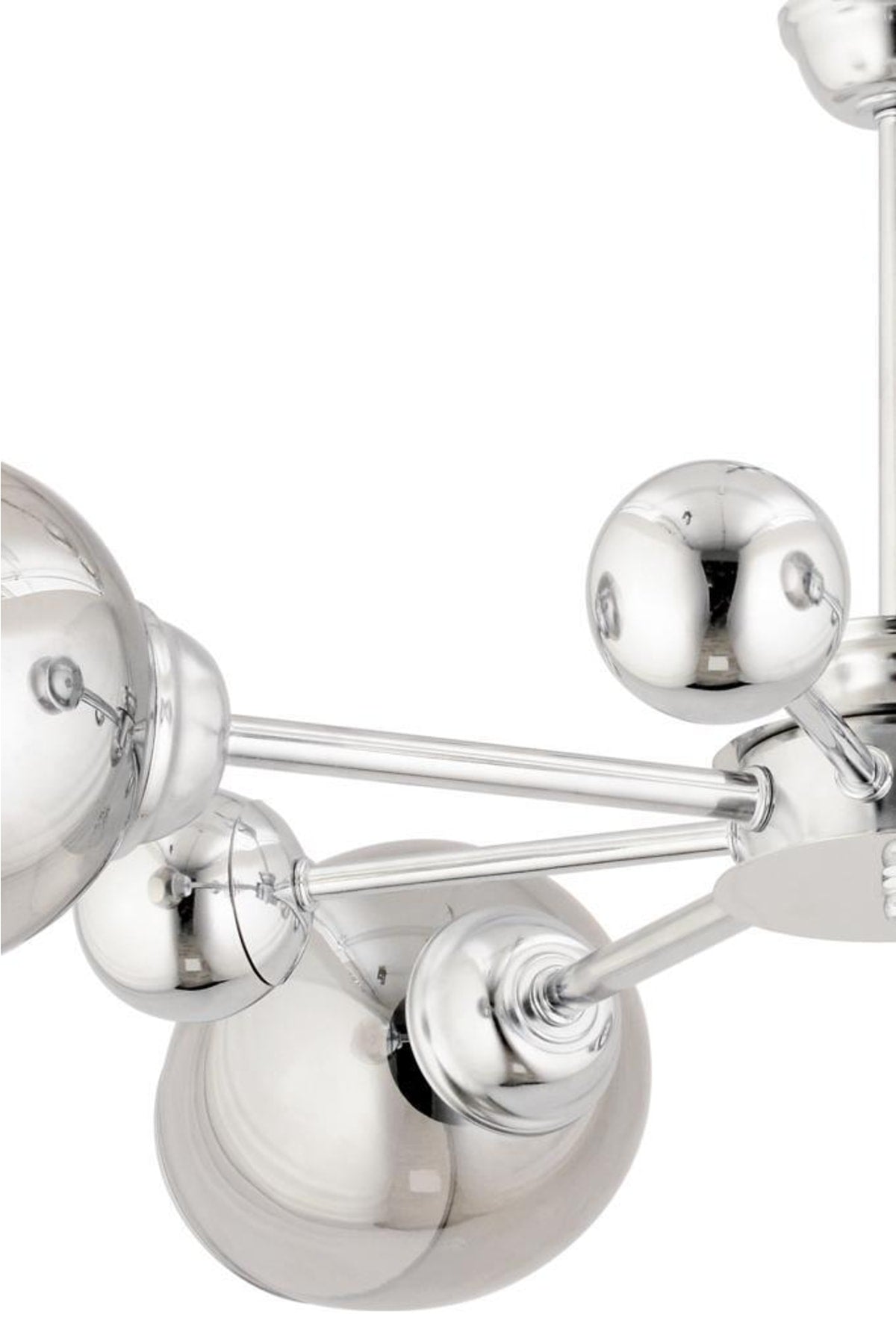 4-teiliger Kronleuchter Nairobi aus silbernem, geräuchertem, undurchsichtigem Glas