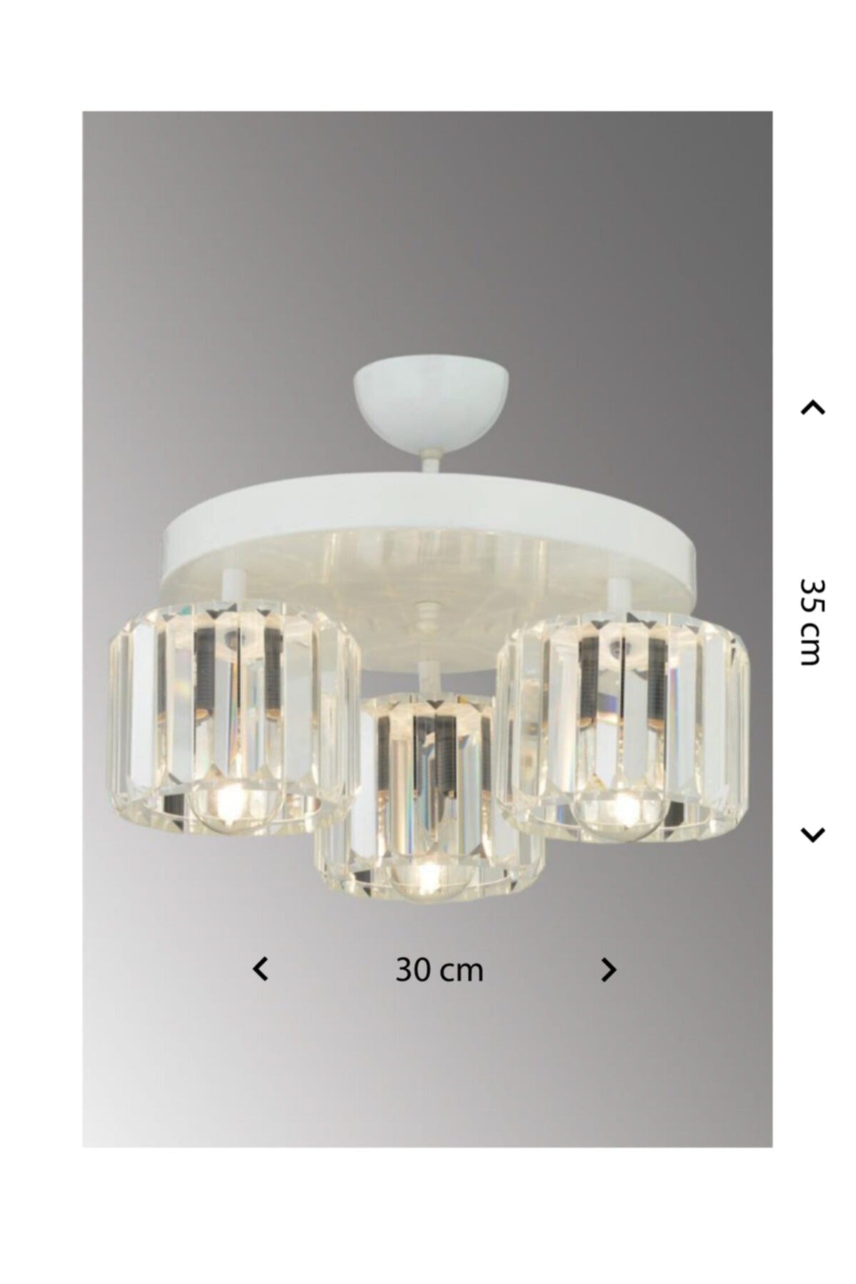 Lara 3-Piece White Yuv.Y-10 Crystal Stone Chandelier