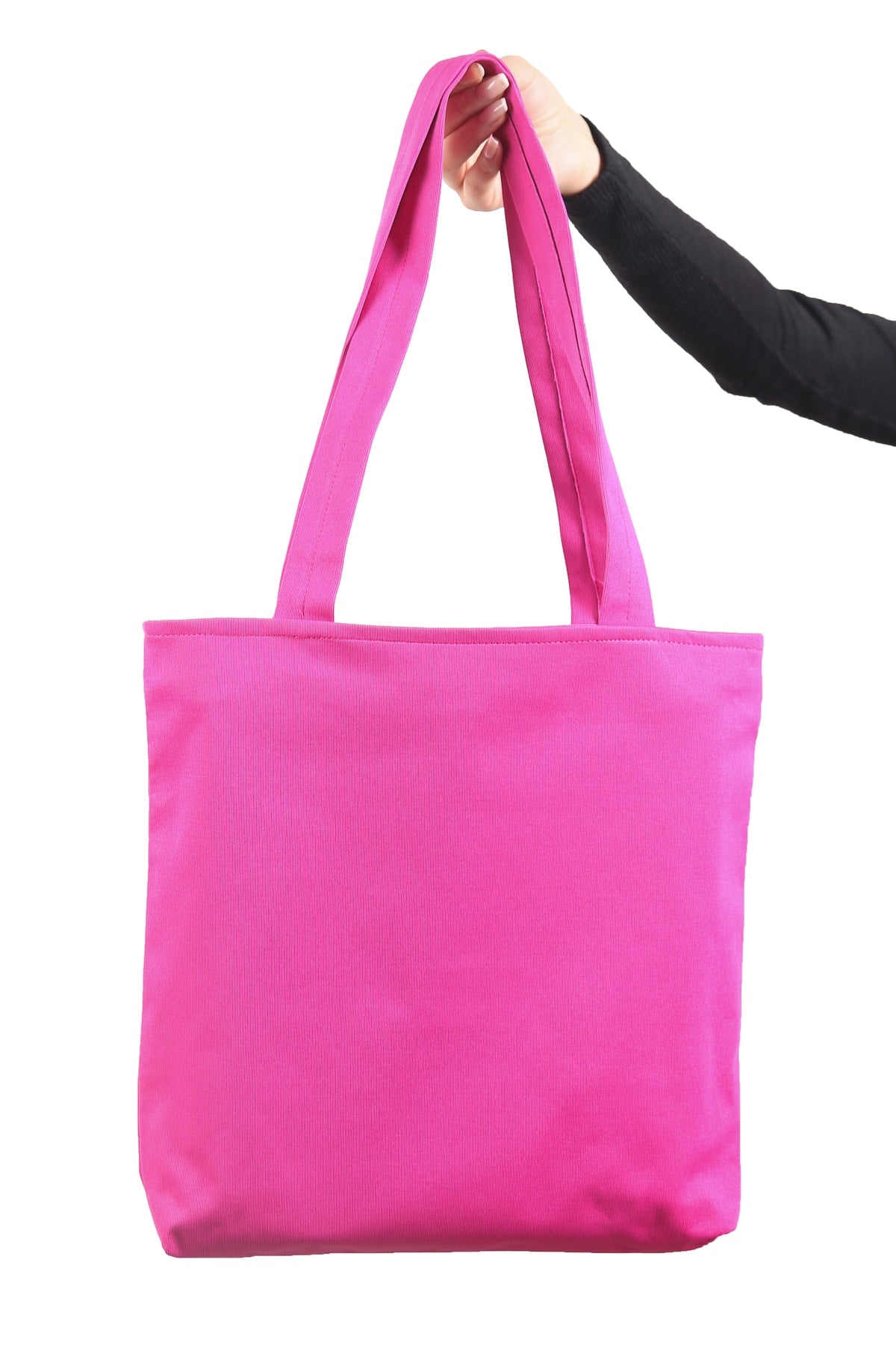 Rosa Damentasche mit Reißverschluss, Hand- und Schultertasche, Canvas-Stoff-Einkaufstasche