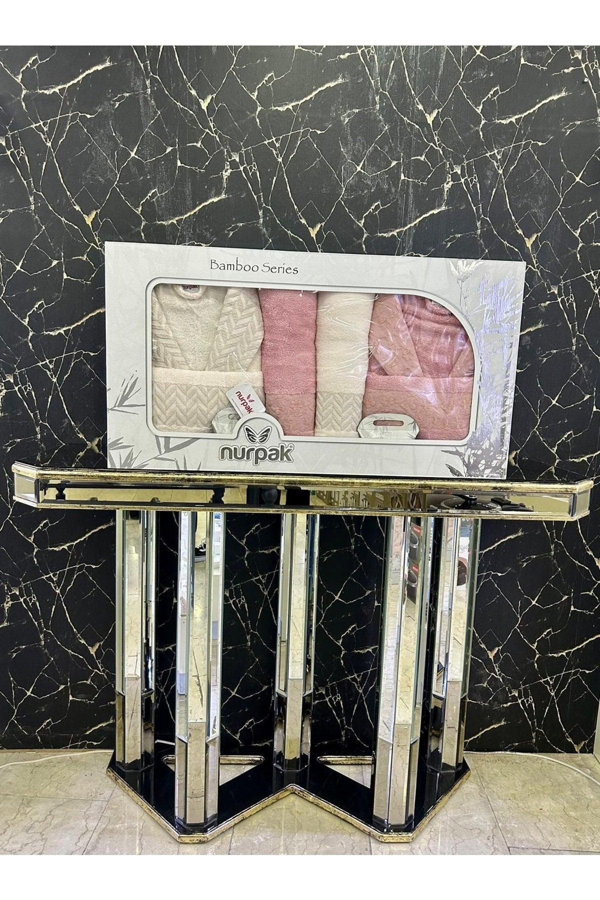 Yıldız Bamboo 10 Piece Bathrobe Set Cream - Dried Rose - Swordslife