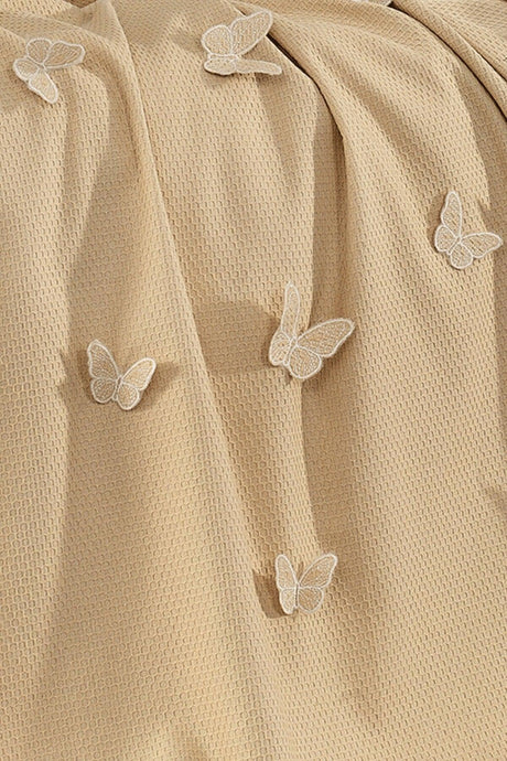 5 Pieces 100% Cotton 3d Butterfly Pattern Baby Duvet Cover Set Beige - Swordslife