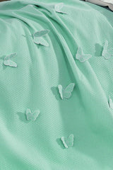 5 Pieces 100% Cotton 3d Butterfly Pattern Baby Duvet Cover Set Mint Green - Swordslife