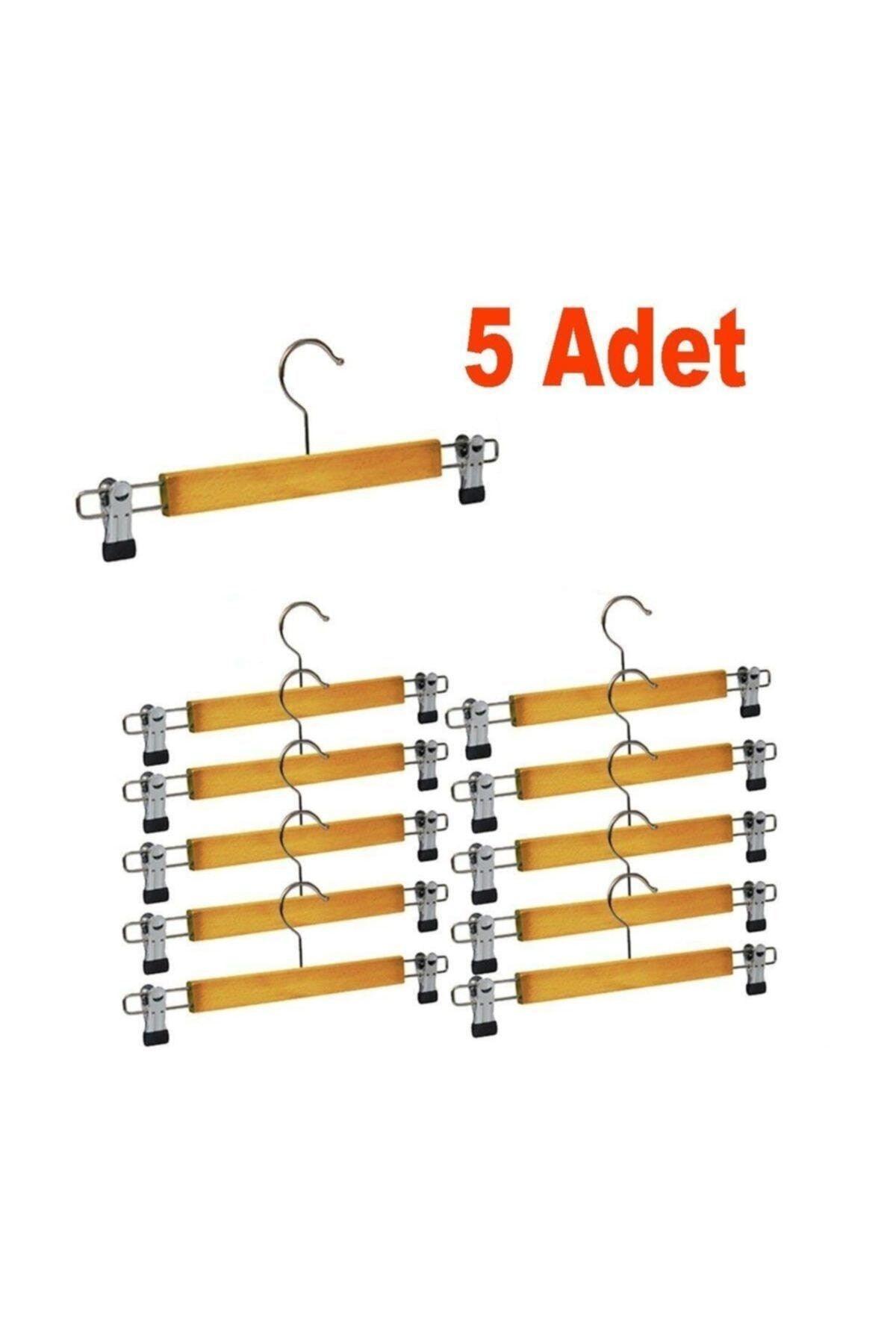 5 Pieces Wooden Hanger Ratchet Skirt Hanger Clothes Hanger - Swordslife