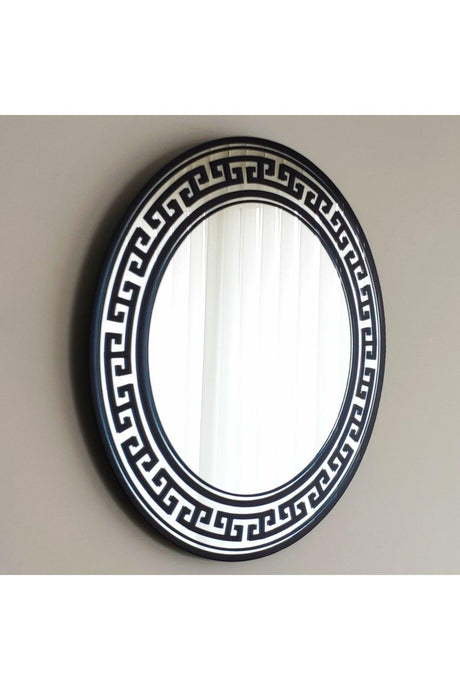 50cm Decorative Patterned Round Console Dresuar Bathroom Mirror Vega Model - Swordslife