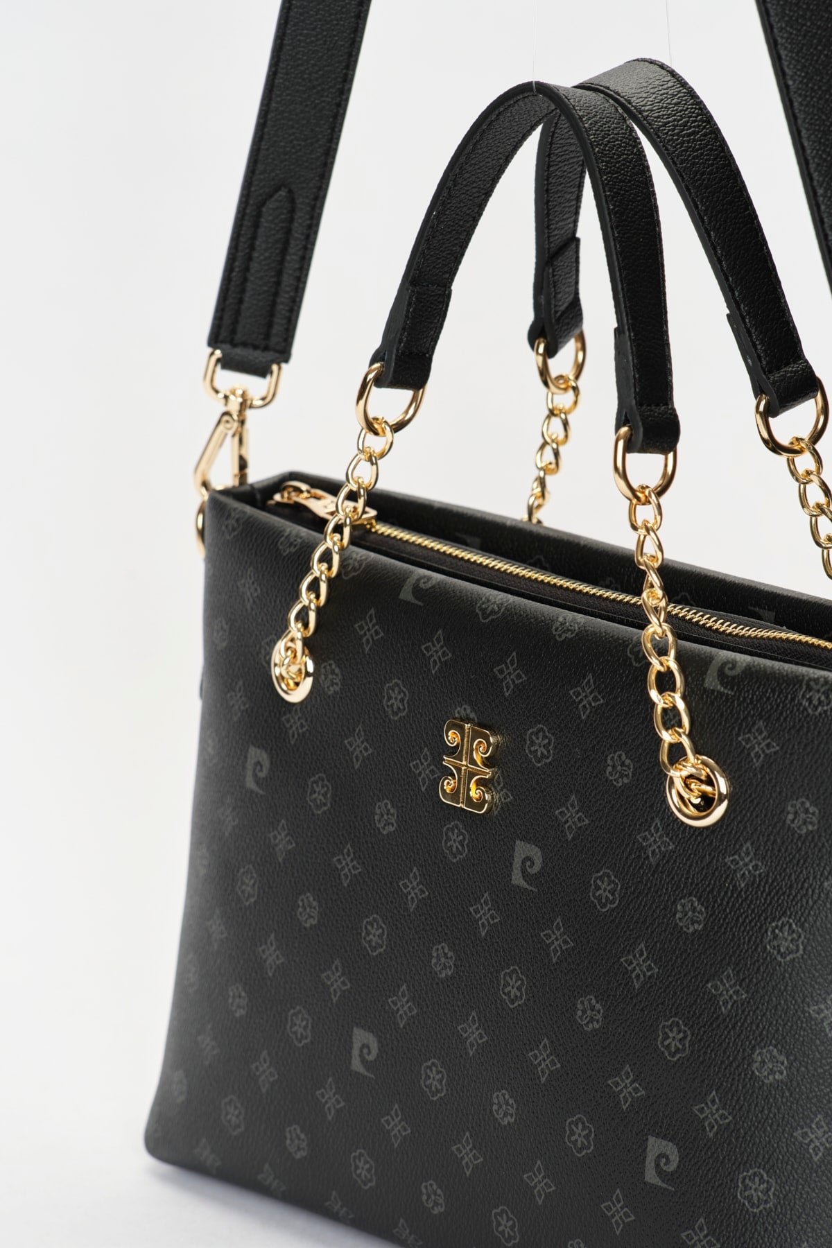 Schwarze Monogramm Damen-Umhängetasche 05Po22Y1561