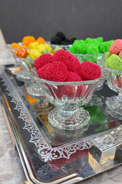6-piece clear glass candy jars with airtight lids for storage and display