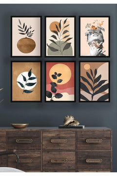 6-Piece MDF Tabletop Decor Set with Frame Design 45x40cm