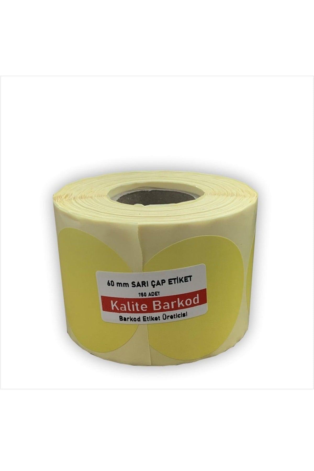 60 Mm Round Label 750 Pieces | Yellow Color