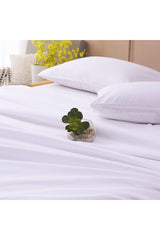 62 Wire 100% Organic Cotton Plain White Hotel Type Double Duvet Cover - Swordslife