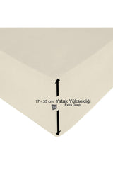 90x200 35 cm Height Elastic Luxury Combed Cotton Linen Cream Luxury Fitted Sheet Cotton - Swordslife