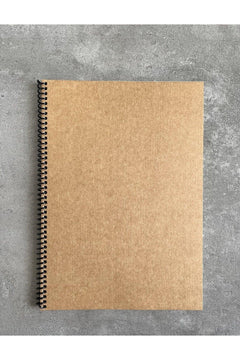 A4 Lined Spiral Notebook – Brown Kraft Cover, 120 Pages