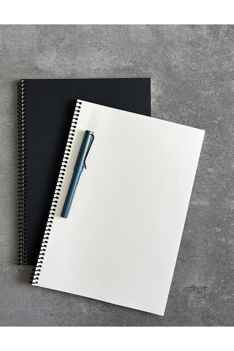 A4 Unlined Spiral Notebook (black cover)