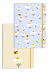 A5 Set Of 2 Notebooks 15x21 Cm Dotted Bee