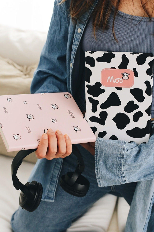 A5 Set of 2 Notebooks 15x21 Cm Dotted Cow