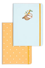 A5 Set of 2 Notebooks 15x21 Cm Dotted Sloth