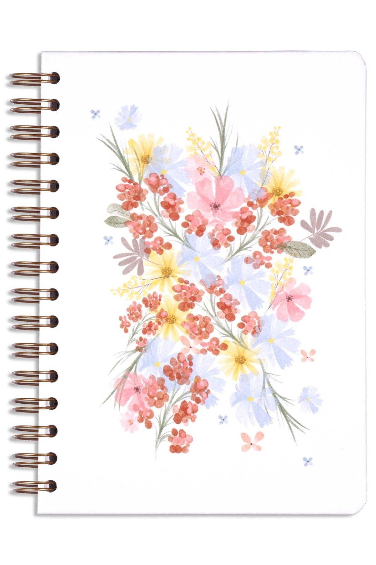 A5 Timeless Planner Agenda Claret Red Flowers