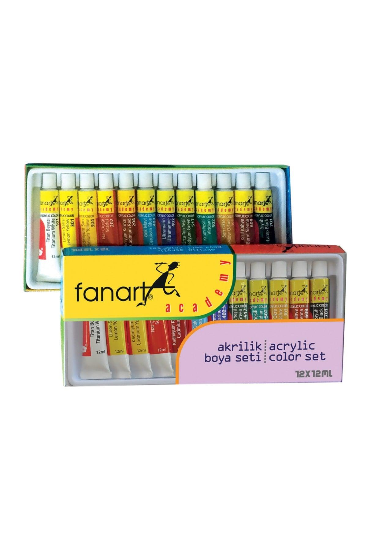 Academy Acrylic Paint Set 12 Colors X 12 Ml