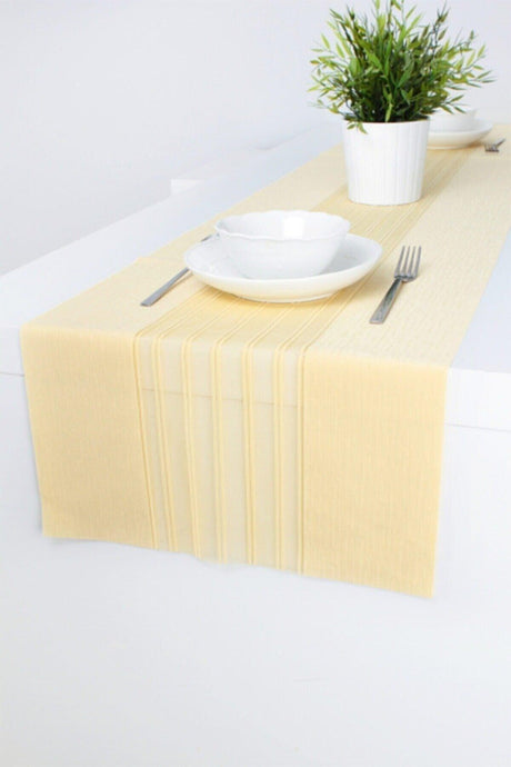 Light Yellow Runner Placemat Table Cloth 40x140 - Swordslife