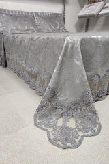 Aden Double French Lace Chenille Bedspread (260x260) (gray) - Swordslife