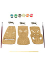 African Mask Themed Wood Painting Canvas Set