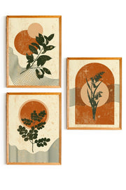 Ahşap Gerahmt Vintage-Soyut 3 Tischset Living Wall Dekor - Swordslife