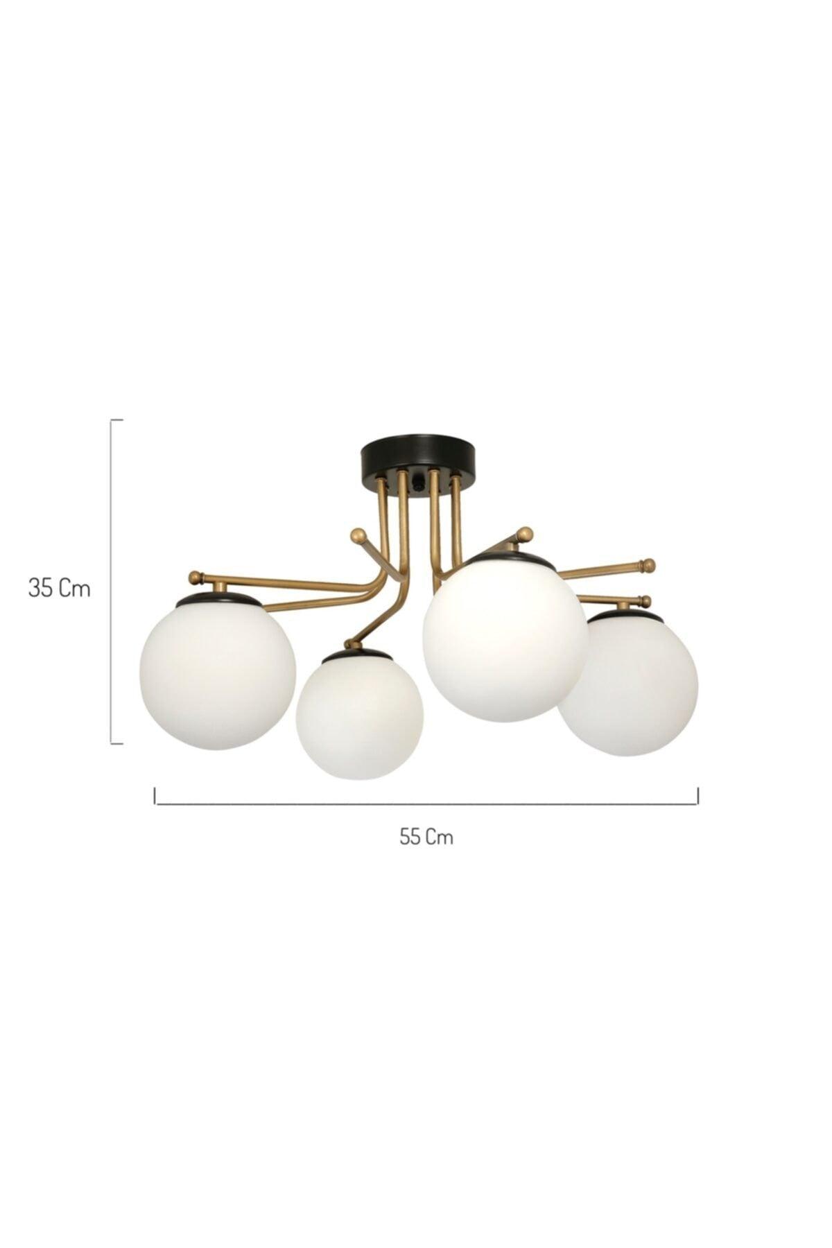 Ahsen 4 Piece Tumbled Black and White Glass Chandelier - Swordslife