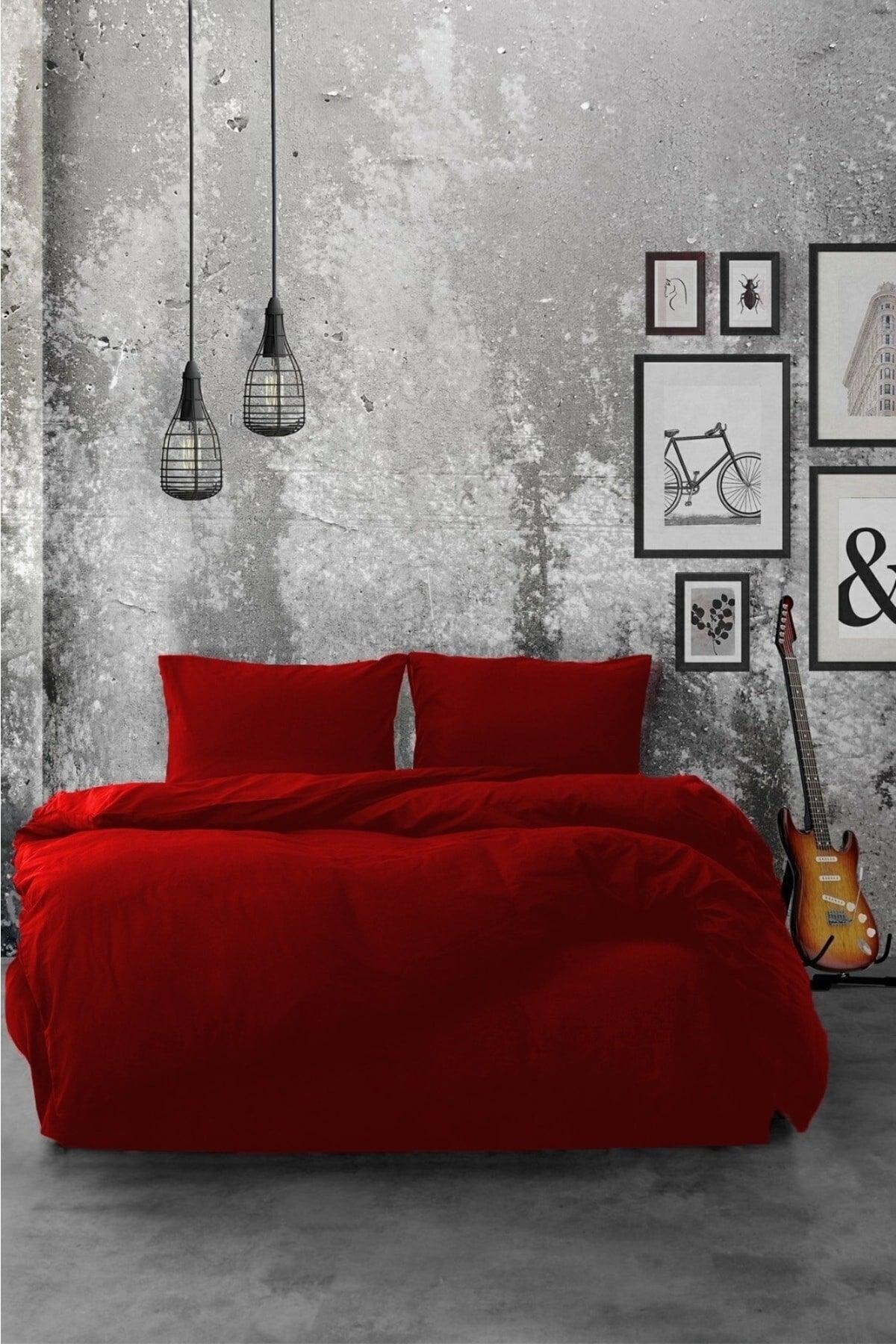 Akfil Cotton Red Double Duvet Cover Set - Swordslife