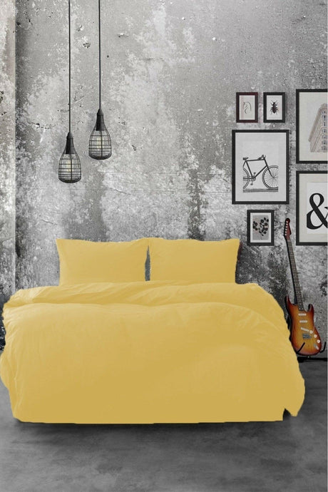 Akfil Cotton Yellow Double Duvet Cover Set - Swordslife