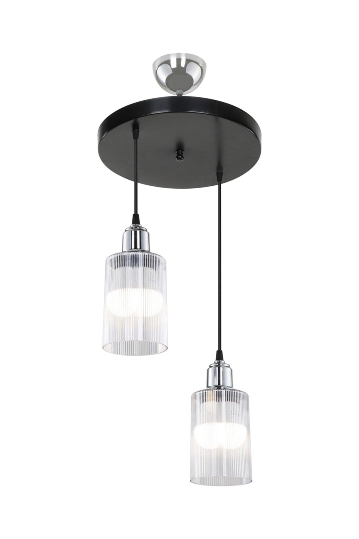 Aksel 2-Set Black/Chrome Living Room Living Room Bedroom Kitchen Chandelier - Swordslife