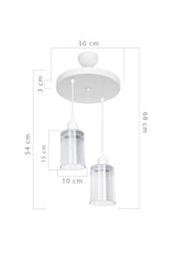 Aksel 2-Set Chandelier Transparent Optical Glass White - Swordslife