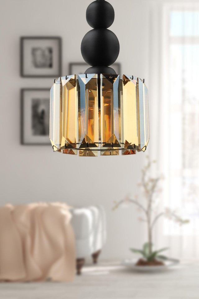 Alaba Single Chandelier Black Honey Stone - Swordslife