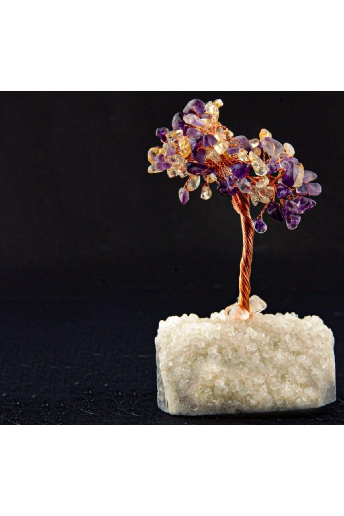 Amethyst, Citrine, Crystal Quartz Natural Stone Tree of Life D033 - Swordslife