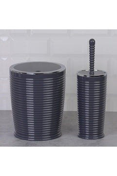 Anthracite and chrome WC brush set with holder