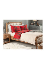 Arcachon Flannel Double Duvet Cover Set - Red - Swordslife