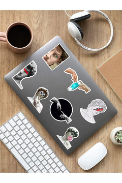 Set of 10 removable laptop and device decal stickers in durable PVC