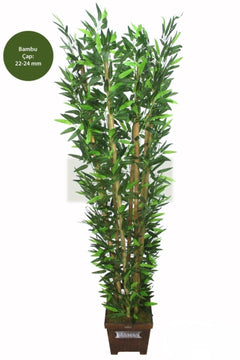 Artificial bamboo tree with wooden pot, 180 cm tall
